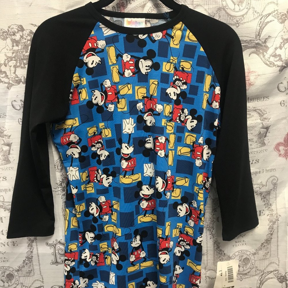 LuLaRoe Disney Mickey mouse randy NWT 3/4 sleeve